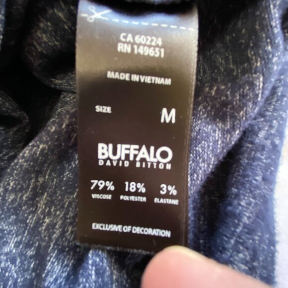 BUFFALO DAVID BITTON Blue Soft Knit Crew Neck Pullover Sweater Everyday M - Picture 7 of 9